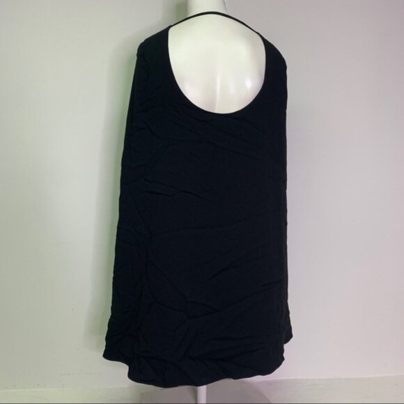 New Maje Decoller cape poncho high neck semisheer lace insert trapeze minidress - Picture 6 of 16